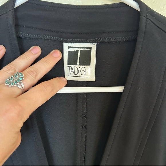 Tadashi Shoji Black Tailored Blazer with V-Neckline Medium Capsule Wardrobe - Picture 5 of 14